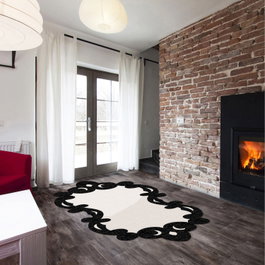 Conceptum Alfombra de Pasillo Blanco y Negro 80 x 150 cm